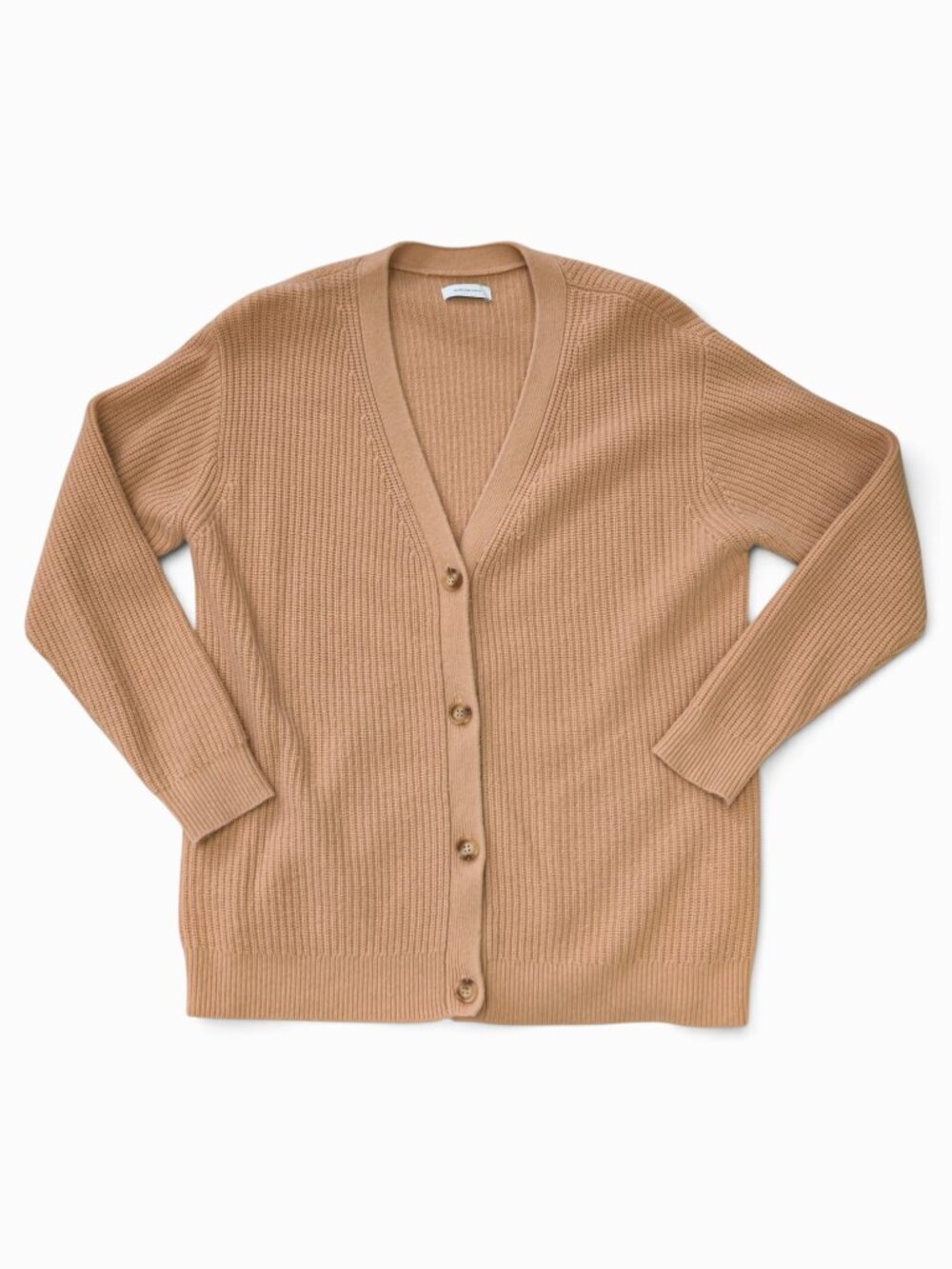 Italic Billie 100% Cashmere Boyfriend Cardigan, Camel, Sz M